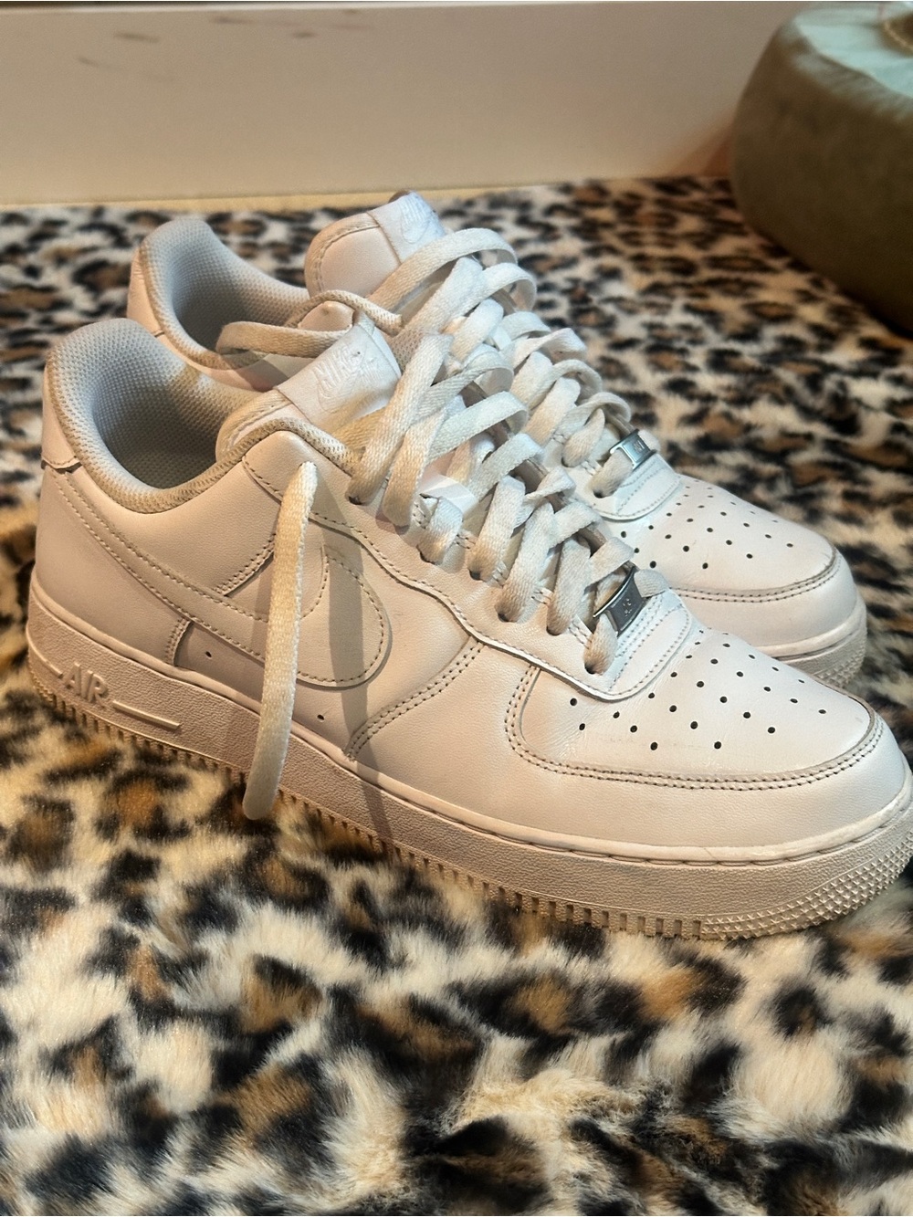 Nike All-White Low-Top Leather Sneakers